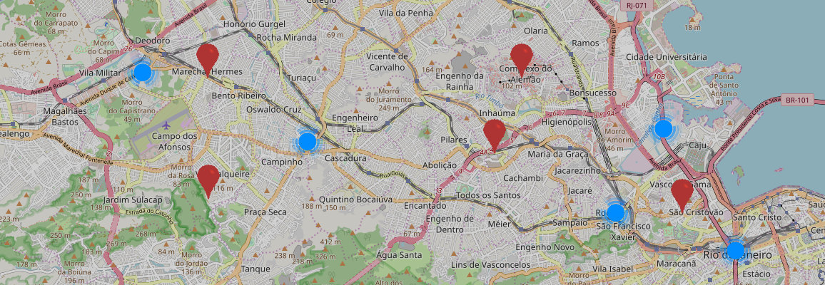 Lojas Kipling em Camaçari exibidas no mapa